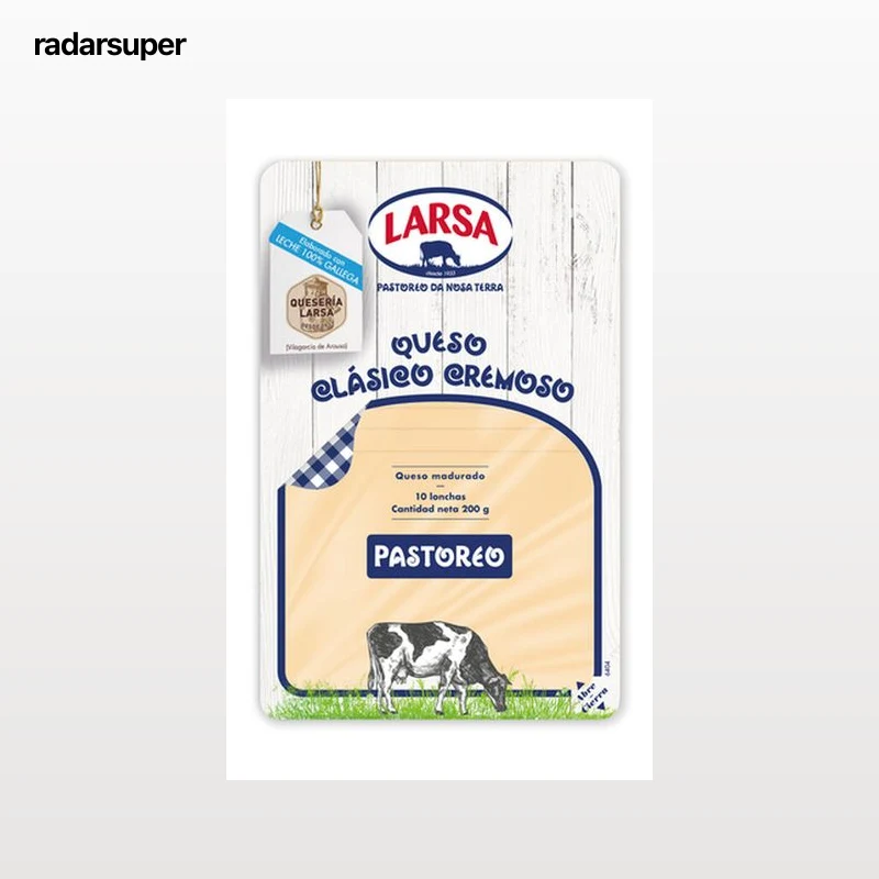 Queso de vaca de pastoreo certificada en lonchas Larsa 200g