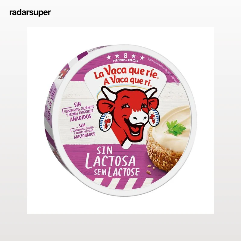 Queso Vaca que rie Natural Sin lactosa porciones pack 8 unidades