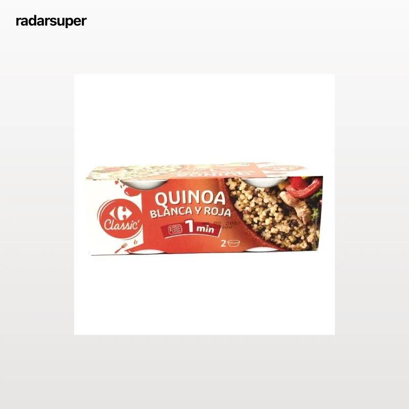 Quinoa blanca y roja Classic Carrefour sin gluten pack 2 unidades de 125 g.