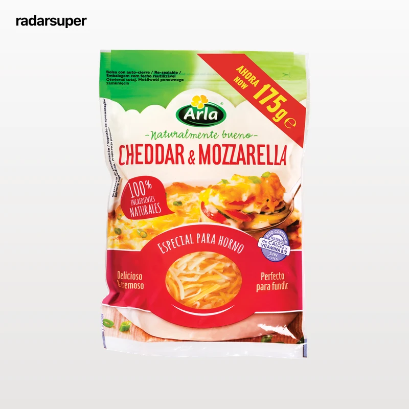 Rallado Cheddar& Mozzarella Arla 175 gr Especial Para Horno