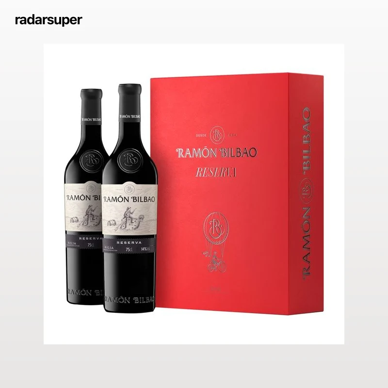 RAMÓN BILBAO Estuche con 2 botellas de vino tinto reserva con D.O. Ca. Rioja botella 75 cl.