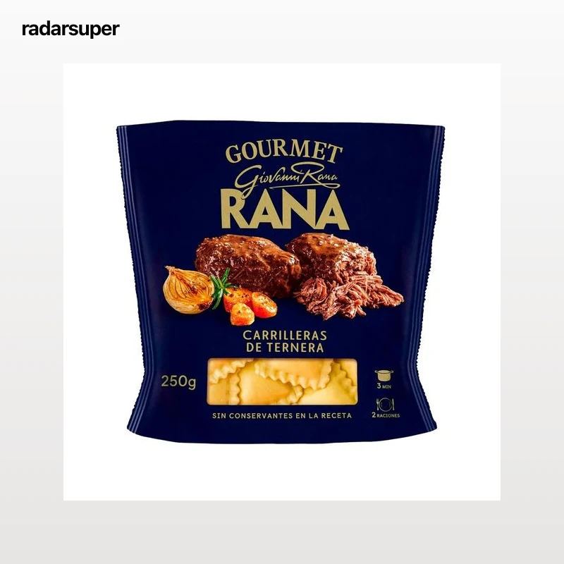RANA Gourmet Raviolis de pasta fresca rellenos guiso de carrilleras de ternera 250 g.