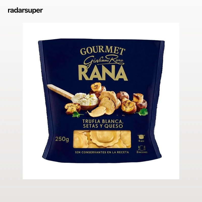 RANA Gourmet Soles de pasta fresca al huevo, rellenos de trufa blanca, setas y queso 250 g.