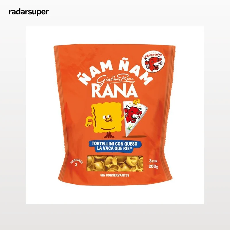 RANA Ñam ñam Tortellini de pasta fresca al huevo rellenos que queso La vaca que rie 200 g.
