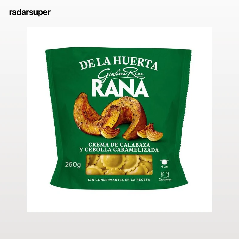 RANA Ravioli de pasta fresca al huevo, rellenos de crema de calabaza y cebolla caramelizada 250 g.