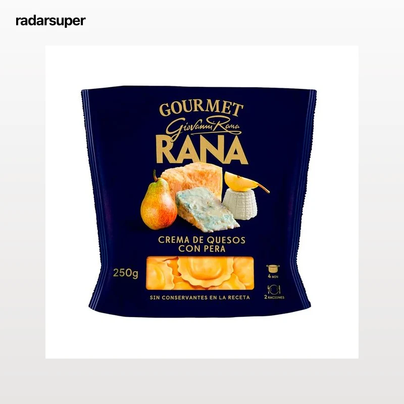 RANA Ravioli de pasta fresca al huevo, rellenos de crema de queso con pera 250 g.