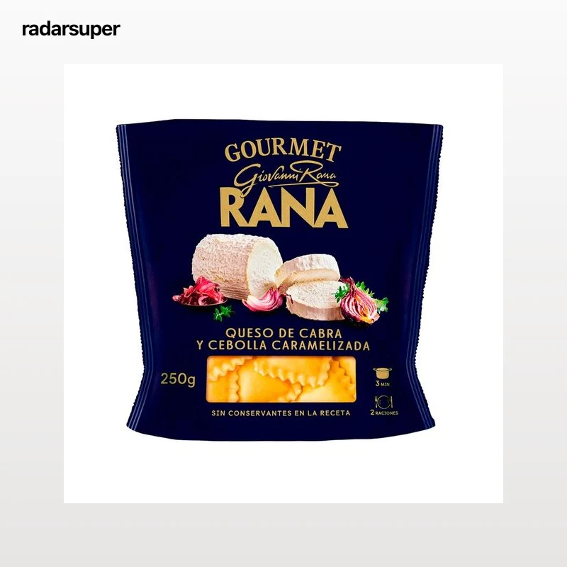 RANA Raviolis de pasta fresca al huevo, rellenos de queso de cabra y cebolla caramelizada gourmet 250 g.