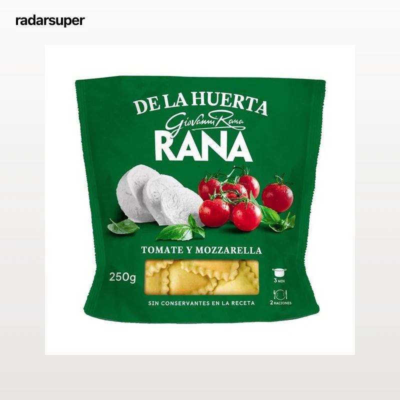 RANA Raviolis de pasta fresca rellenos de tomate y mozzarella 250 g.