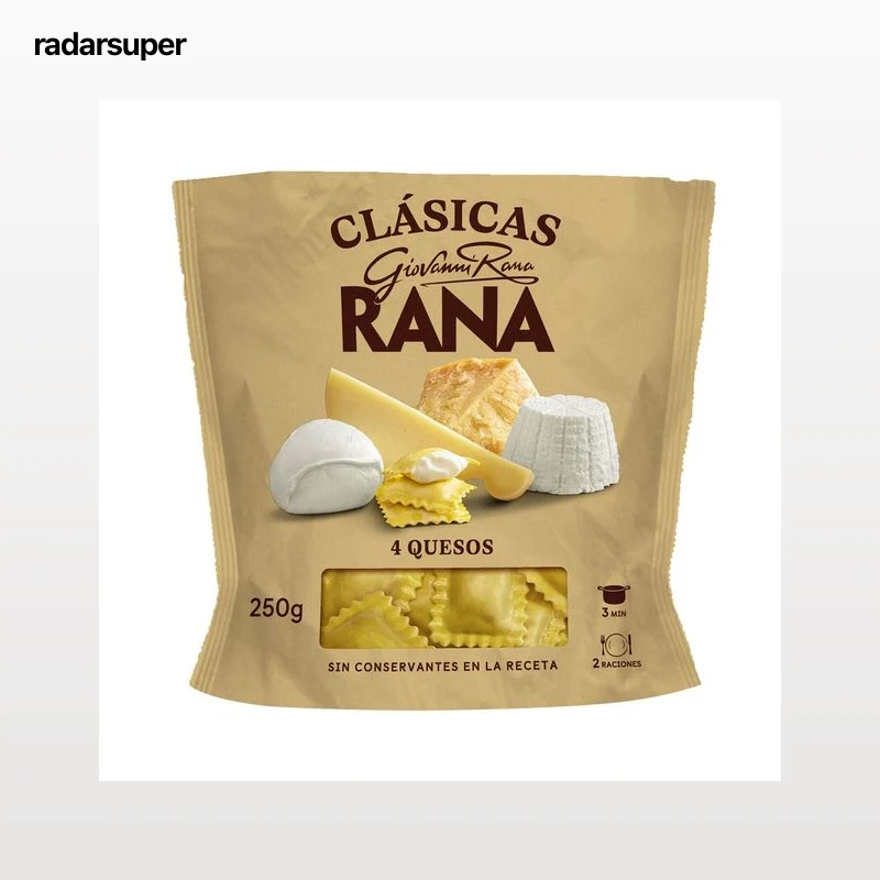RANA Tortellini de pasta fresca rellenos de 4 quesos 250 g.