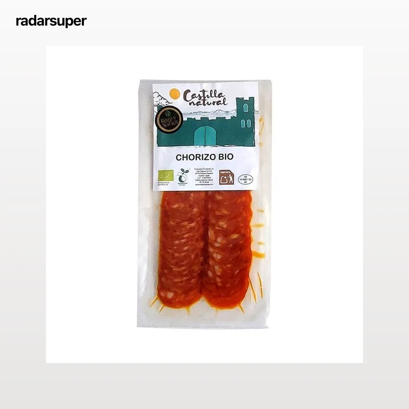 RAZA Y SABOR Castilla natural Chorizo ecológico cortado en lonchas 70 g.