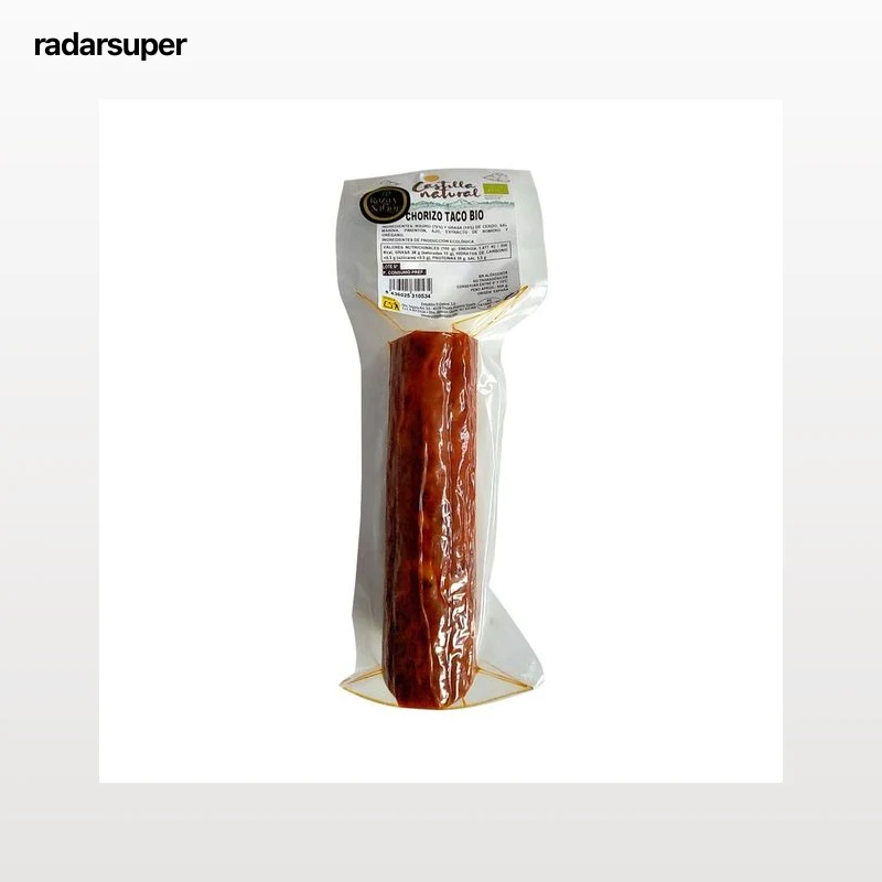 RAZA Y SABOR Castilla natural Taco de chorizo ecológico, envasado al vacio 300 g.
