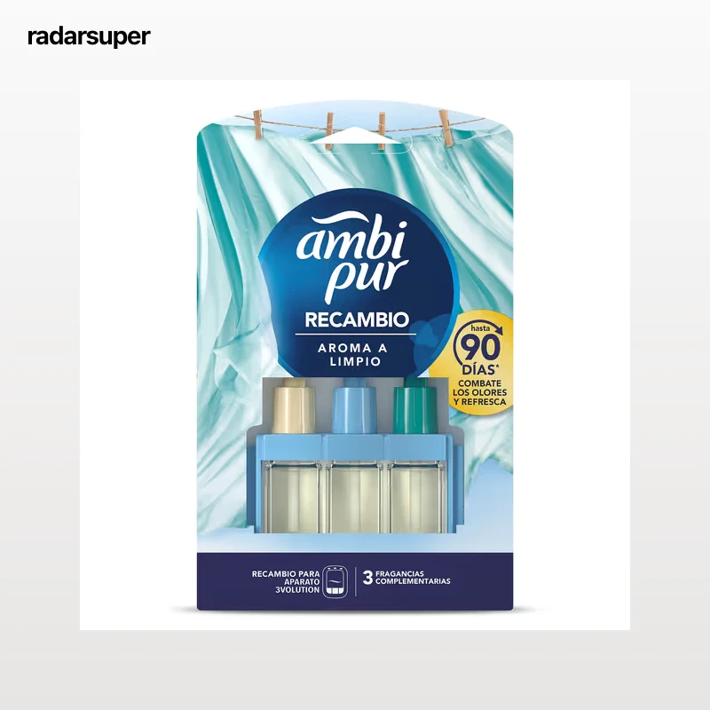 Recambio ambientador eléctrico aroma limpio Ambipur 1 unidad