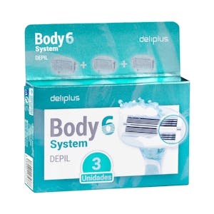 Recambios maquinilla depilación Deliplus Body System 6 hojas