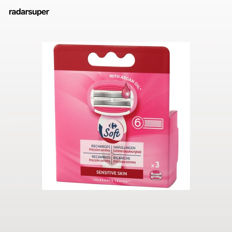 Recambios maquinilla para mujer sistema precisión extrema 6 hojas Carrefour Soft 3 ud.