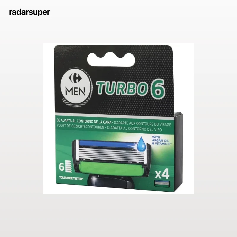 Recambios maquinilla Turbo 6 Carrefour Men 4 ud.