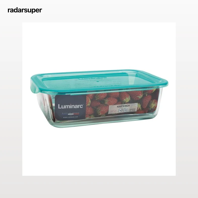Recipiente Luminarc 197cl rectangular tapa verde