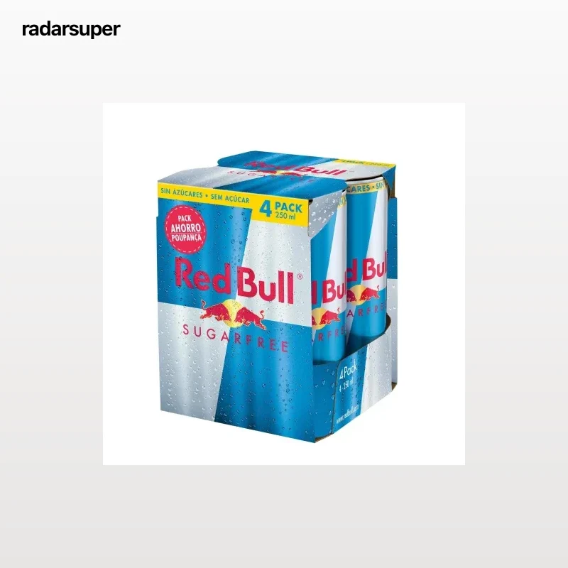 Red Bull Bebida Energética sin azúcar pack 4 latas 25 cl
