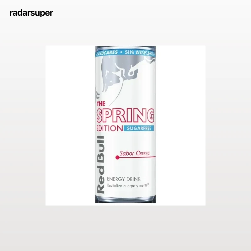 Red Bull Spring Edition Bebida Energética sabor cereza sin azúcar lata 25 cl.