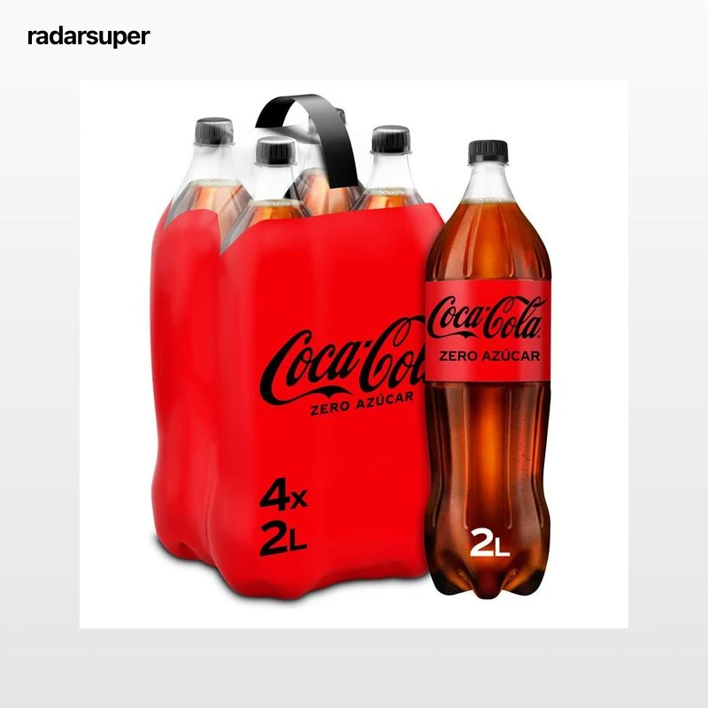 Refresco cola Coca-Cola botella 2l pack 4 zero azúcar