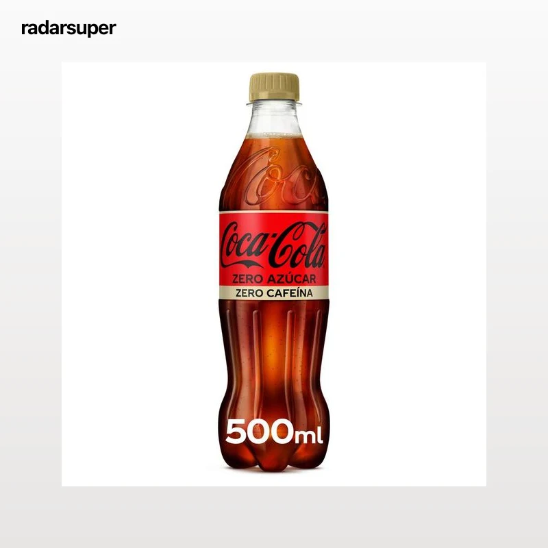 Refresco cola Coca-Cola botella 50cl zero azúcar zero cafeína