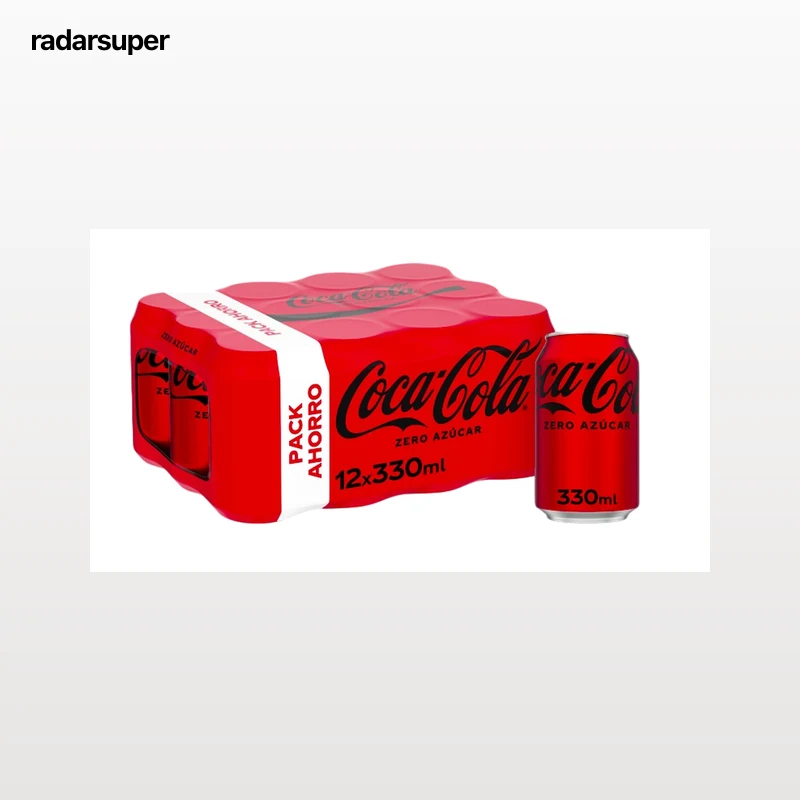 Refresco cola Coca-Cola lata 33cl pack 12 zero azúcar