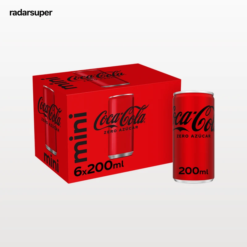 Refresco cola Coca-Cola mini lata 20cl pack 6 zero azúcar