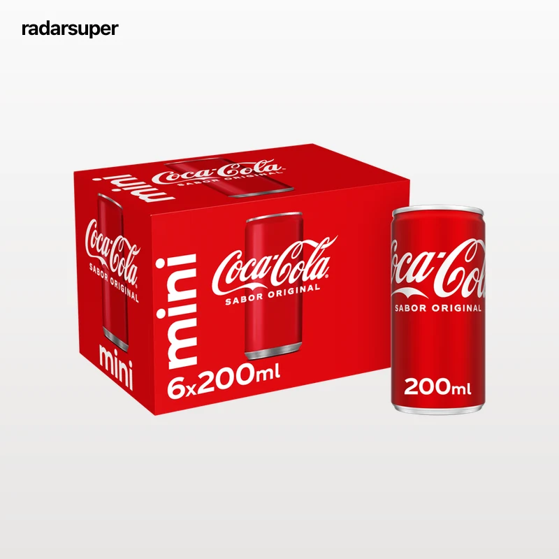 Refresco cola Coca-Cola Sabor Original mini lata 20cl pack 6
