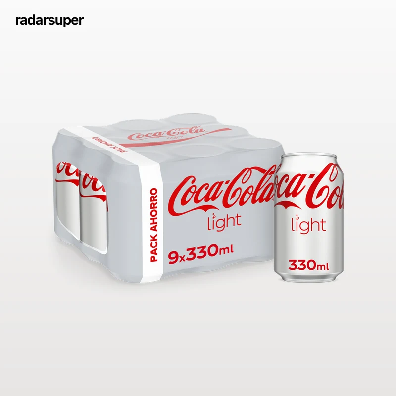 Refresco cola light Coca-Cola lata 33cl pack 9