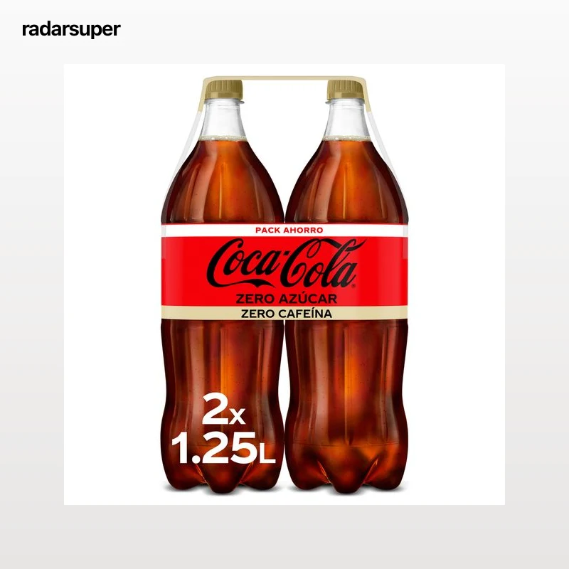 Refresco de cola zero zero Coca-Cola botella 2 x 1.25 L