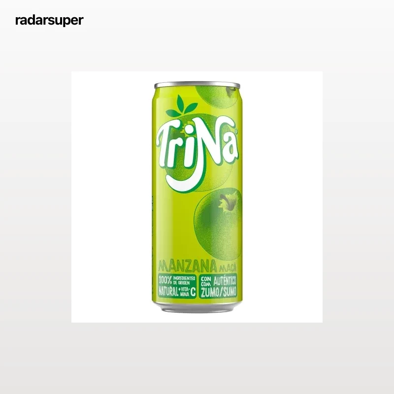 Refresco de manzana Trina sin gas lata 33 cl.