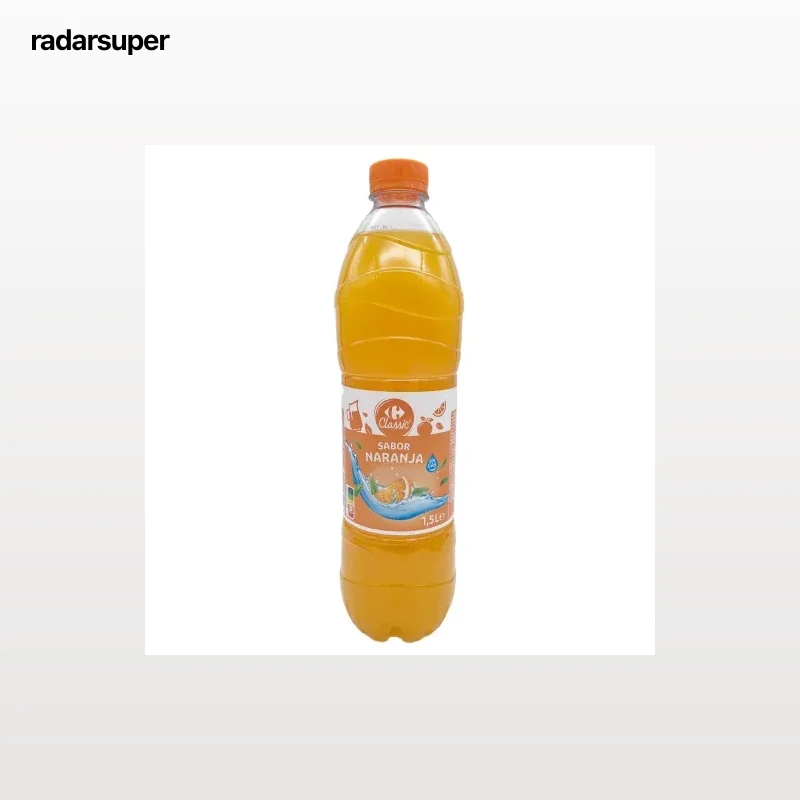 Refresco de naranja Carrefour sin gas botella 1,5 l.