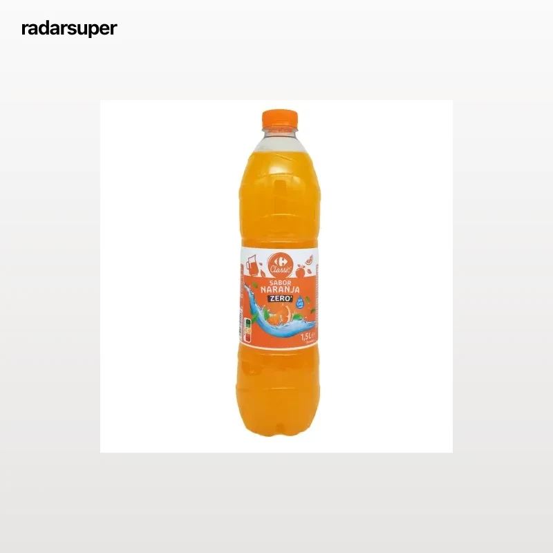 Refresco de naranja zero Carrefour Classic botella 1,5 l.