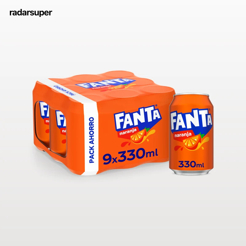 Refresco naranja Fanta lata 33cl pack 9