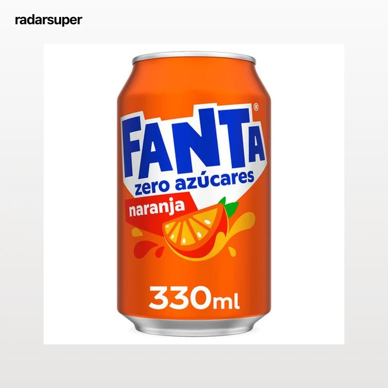Refresco naranja Fanta lata 33cl zero azúcares