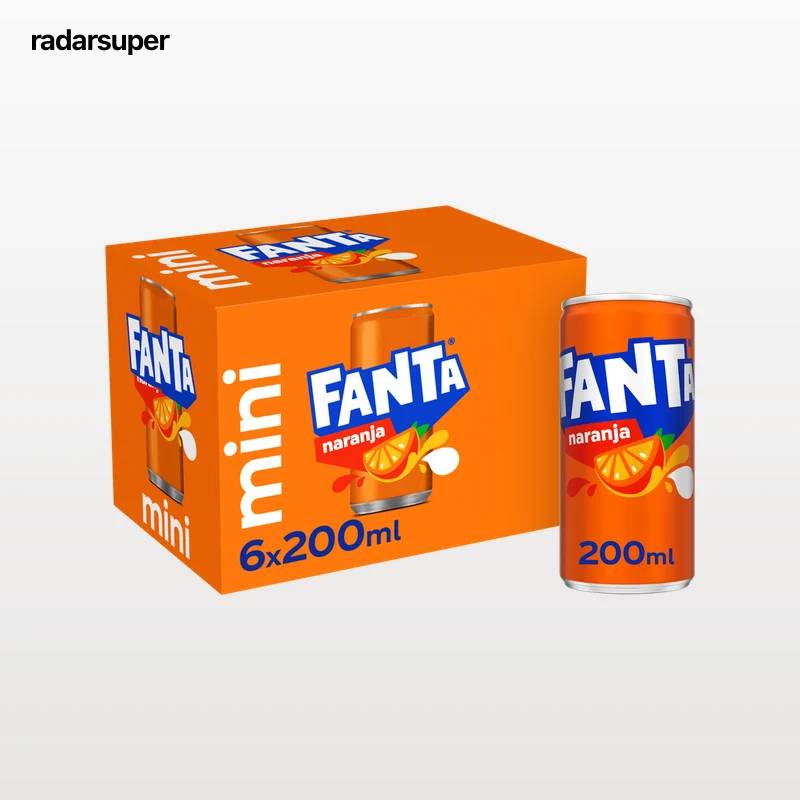 Refresco naranja Fanta mini lata 20cl pack 6