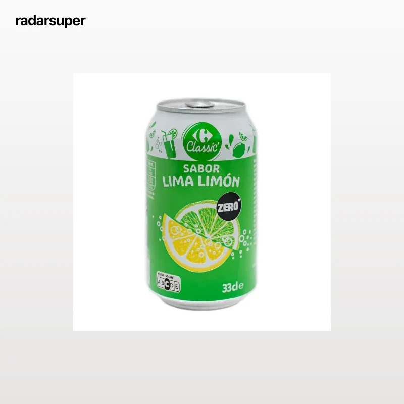 Refresco sabor lima- limón Zero Carrefour Classic' lata 33 cl.