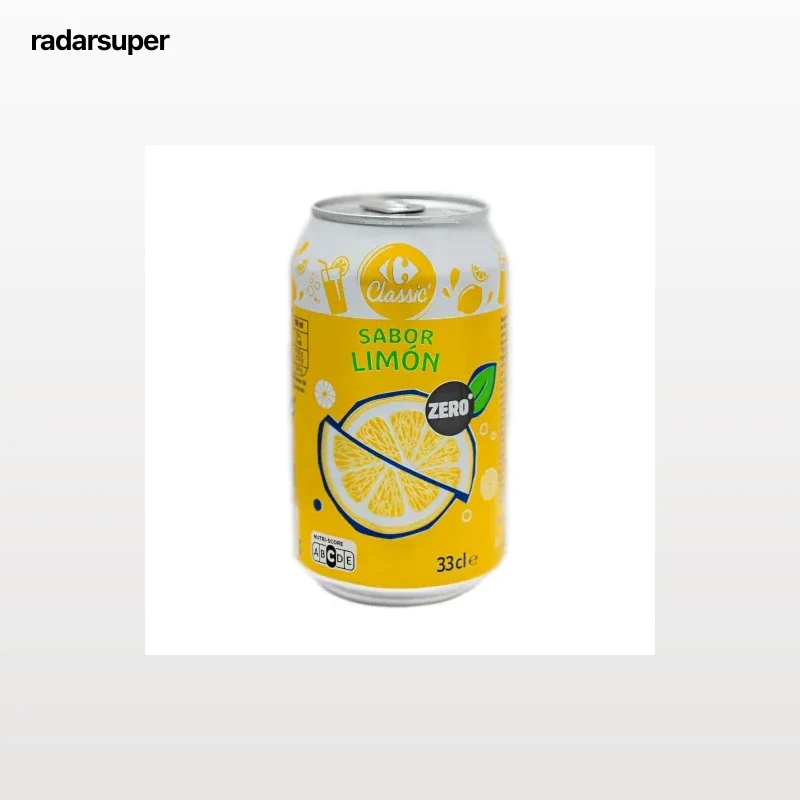 Refresco sabor limón Zero Carrefour Classic' lata 33 cl.