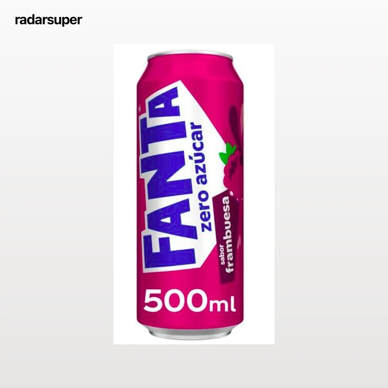 Refresco zero azúcar fanta sabor frambuesa 500ml