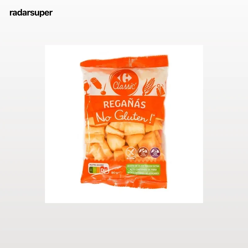 Regañás Carrefour Classic sin gluten y sin lactosa 80 g.