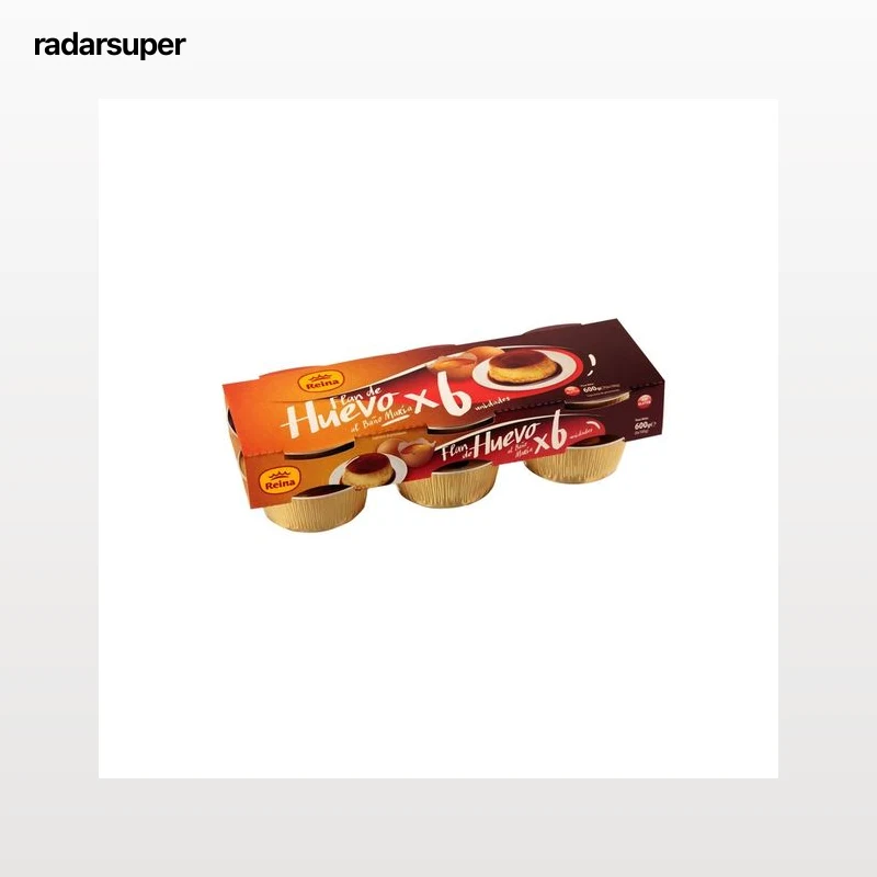 REINA Flan de huevo elaborado al baño María y sin gluten REINA 6 x 100 g.