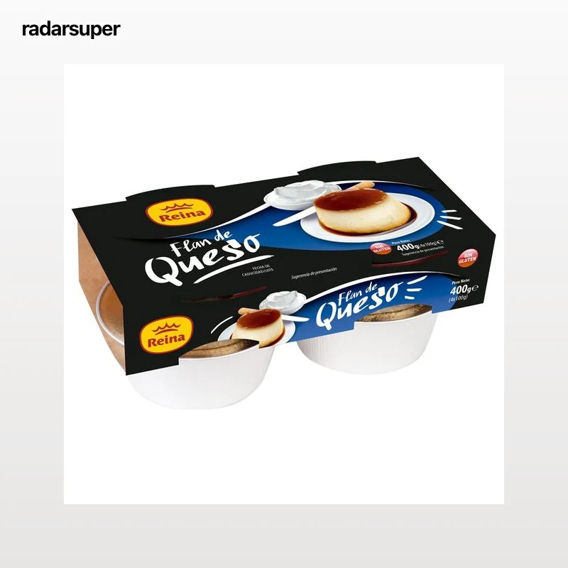 REINA Flan de queso elaborado sin gluten REINA 4 x 100 g.