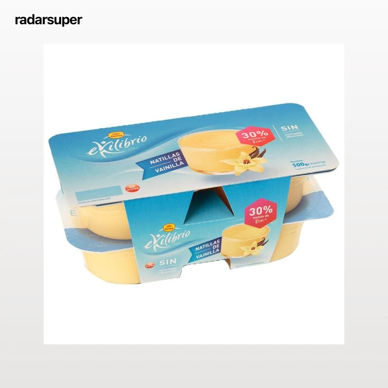 REINA Natillas de vainila sin gluten y sin azúcares añadidos REINA Equilibrio 4 x 125 g.