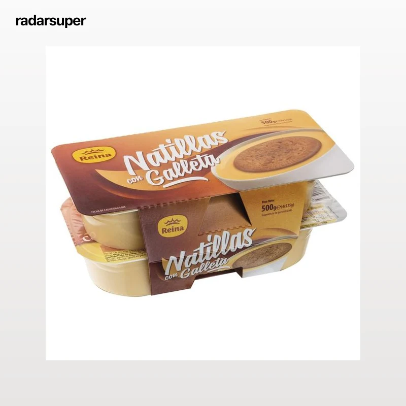 REINA Natillas de vainilla con galleta REINA 4 x 125 g.
