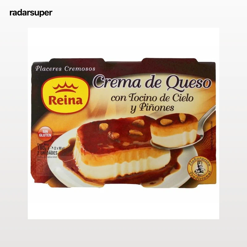 REINA Postre de crema de queso con tocino de cielo y piñones REINA 2 x 90 g.
