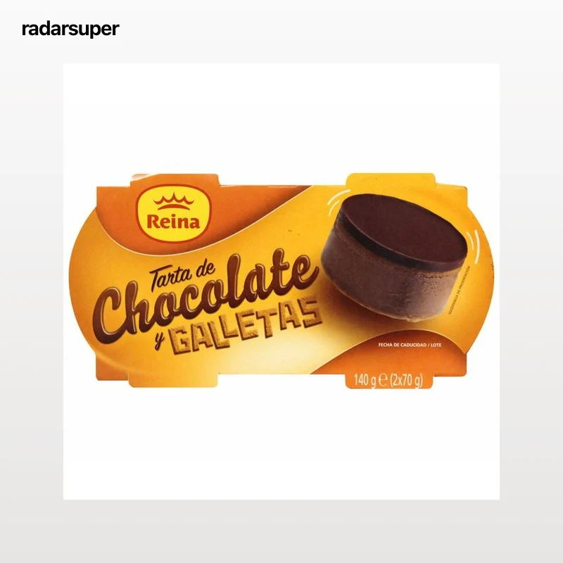 REINA Postre de tarta de chocolate con leche y galletas REINA 2 x 70 g.