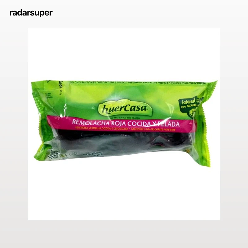 Remolacha roja cocida y pelada HUERCASA, bolsa de 500 gramos.