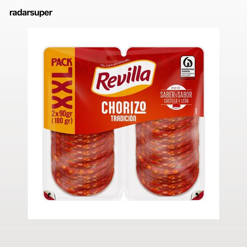 REVILLA Chorizo tradicional cortado en lonchas 2 x 90 g.