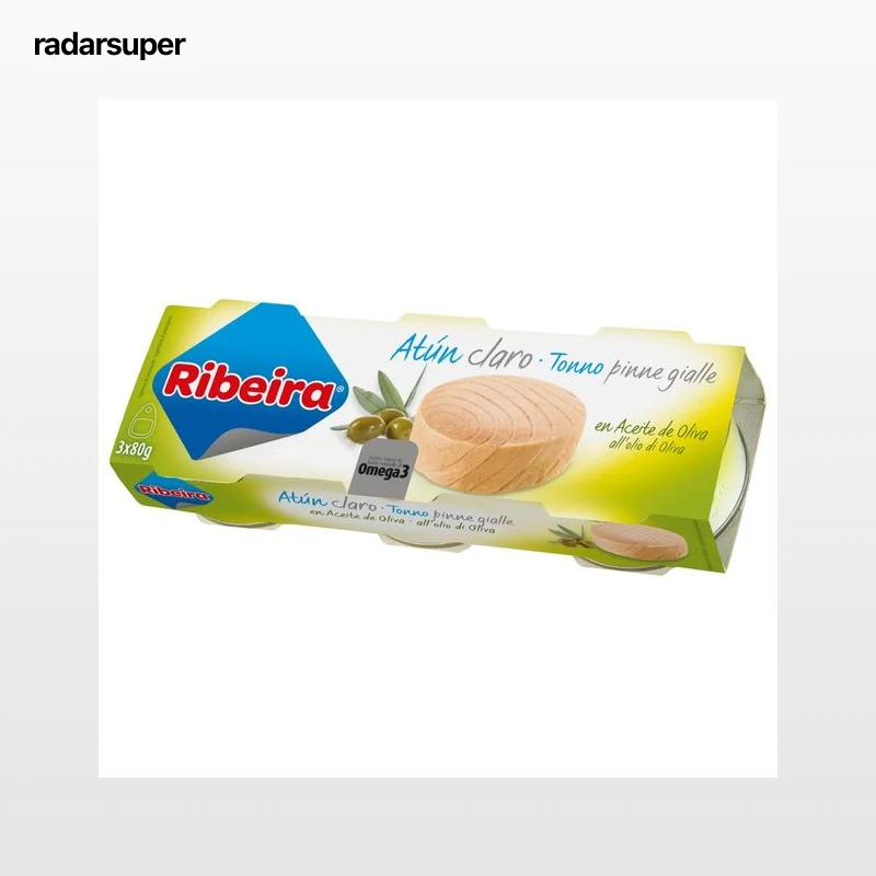 RIBEIRA Atún claro en aceite de oliva 3 uds x 52 g.