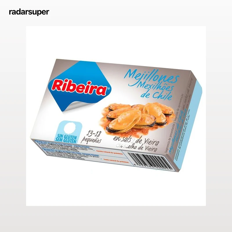 RIBEIRA Mejillones de Chile en salsa de vieira 13/18 uds 65 g.