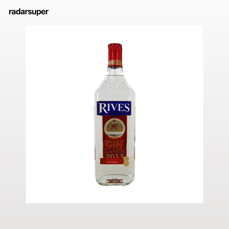 RIVES Ginebra española tipo London dry gin botella 1 litro.